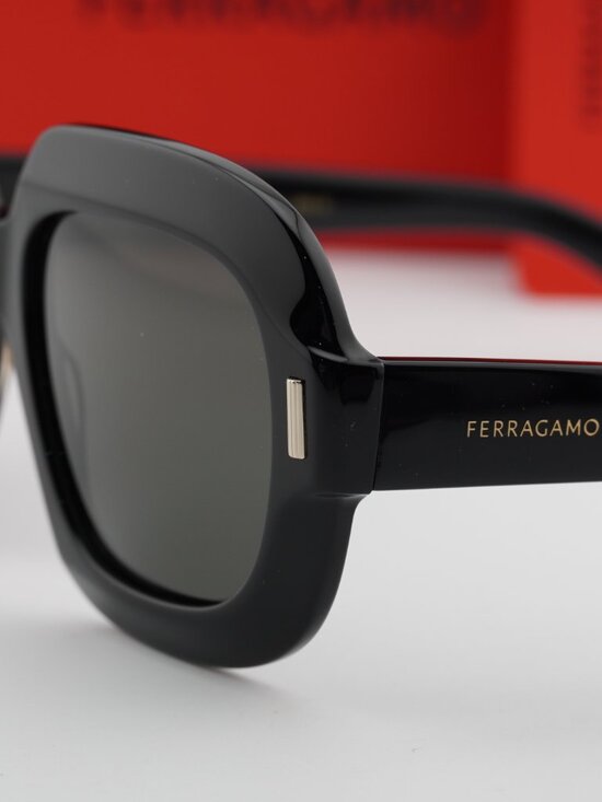 Salvatore Ferragamo SF2068SE 001 Butterfly Sunglasses - Black / Grey main image 6